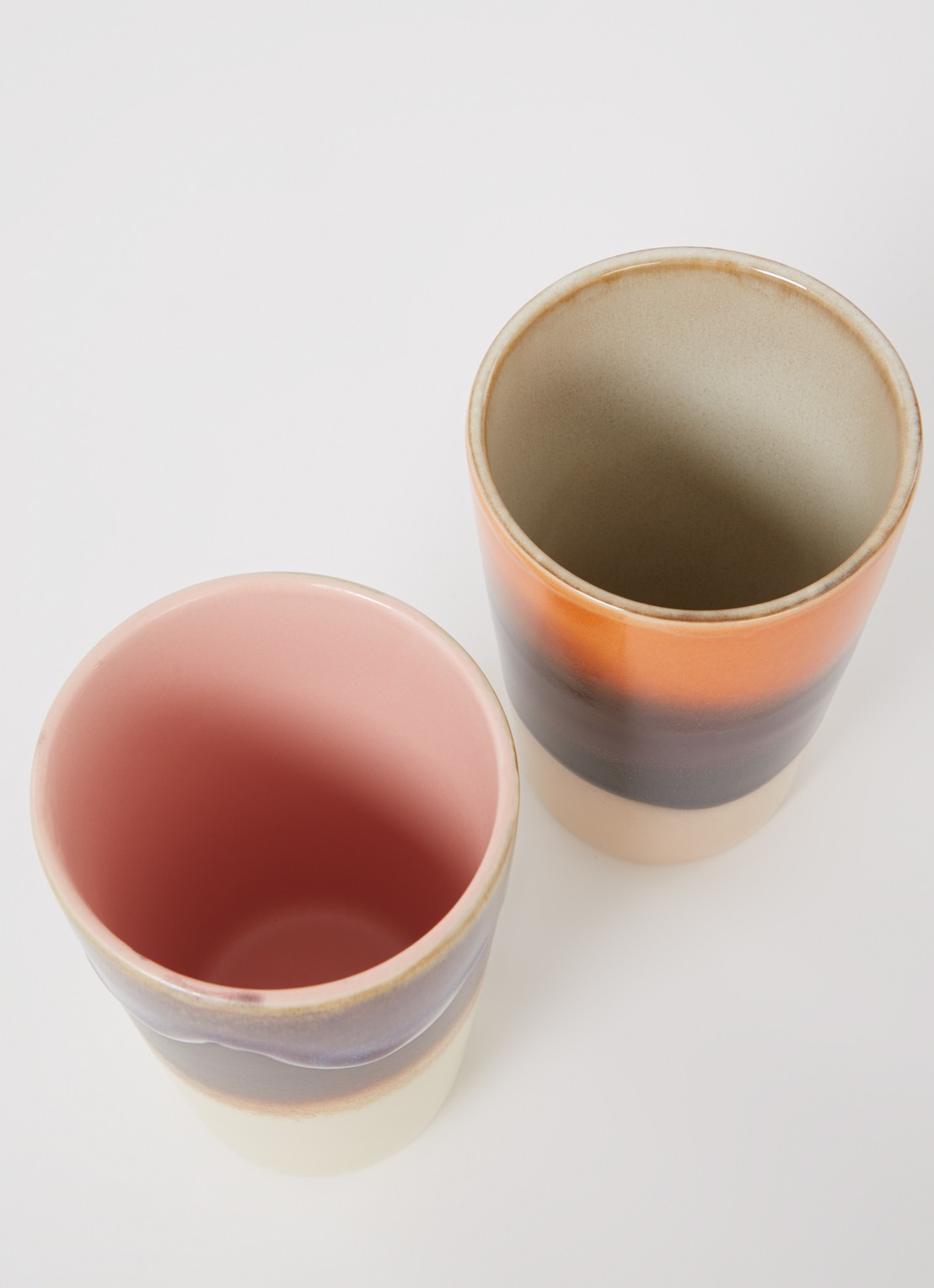 HKliving 70's Dusk mok 47,5 cl set van 2 - voorkant 2 multicolor