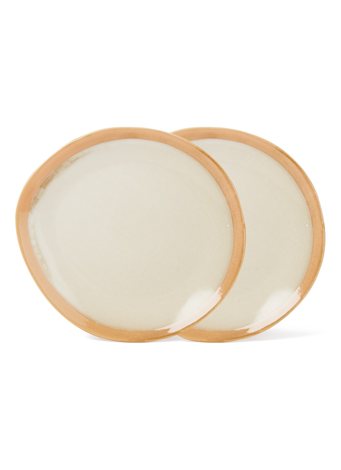 HKliving 70's Earth dinerbord 29 cm set van 2 - voorkant 3 beige