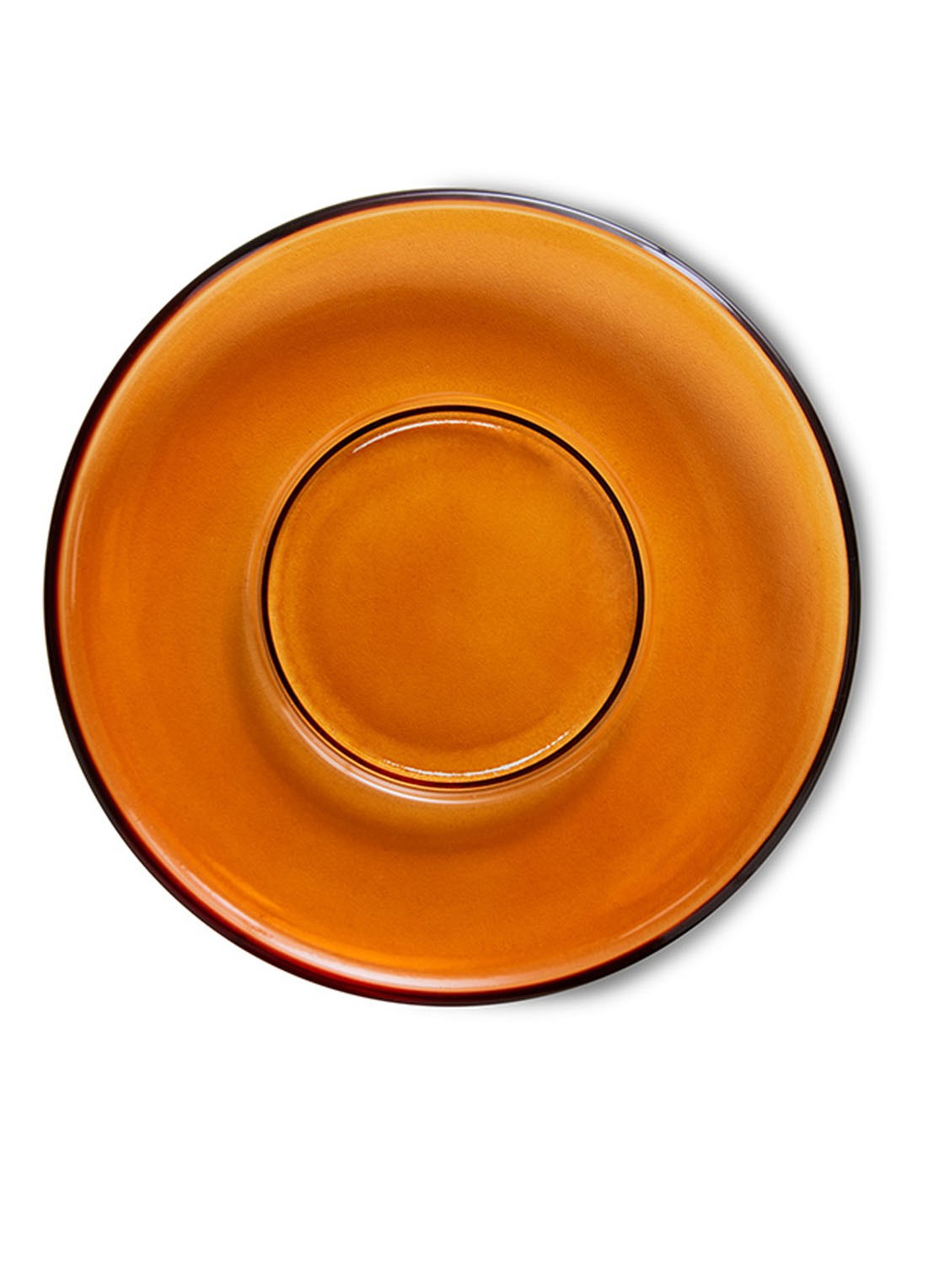 HKliving 70's Glassware schotel set van 4 - voorkant 4 bruin