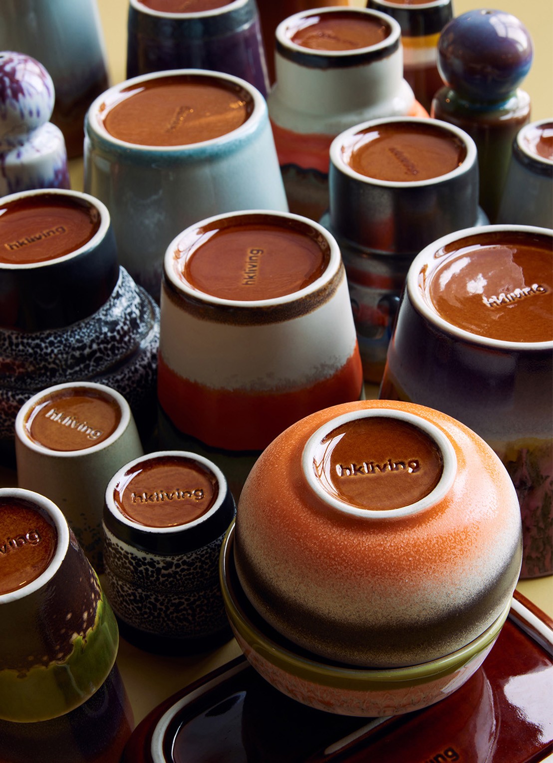 HKliving 70's Grounding koffiekopje 23 cl set van 6 - detail 7 multicolor