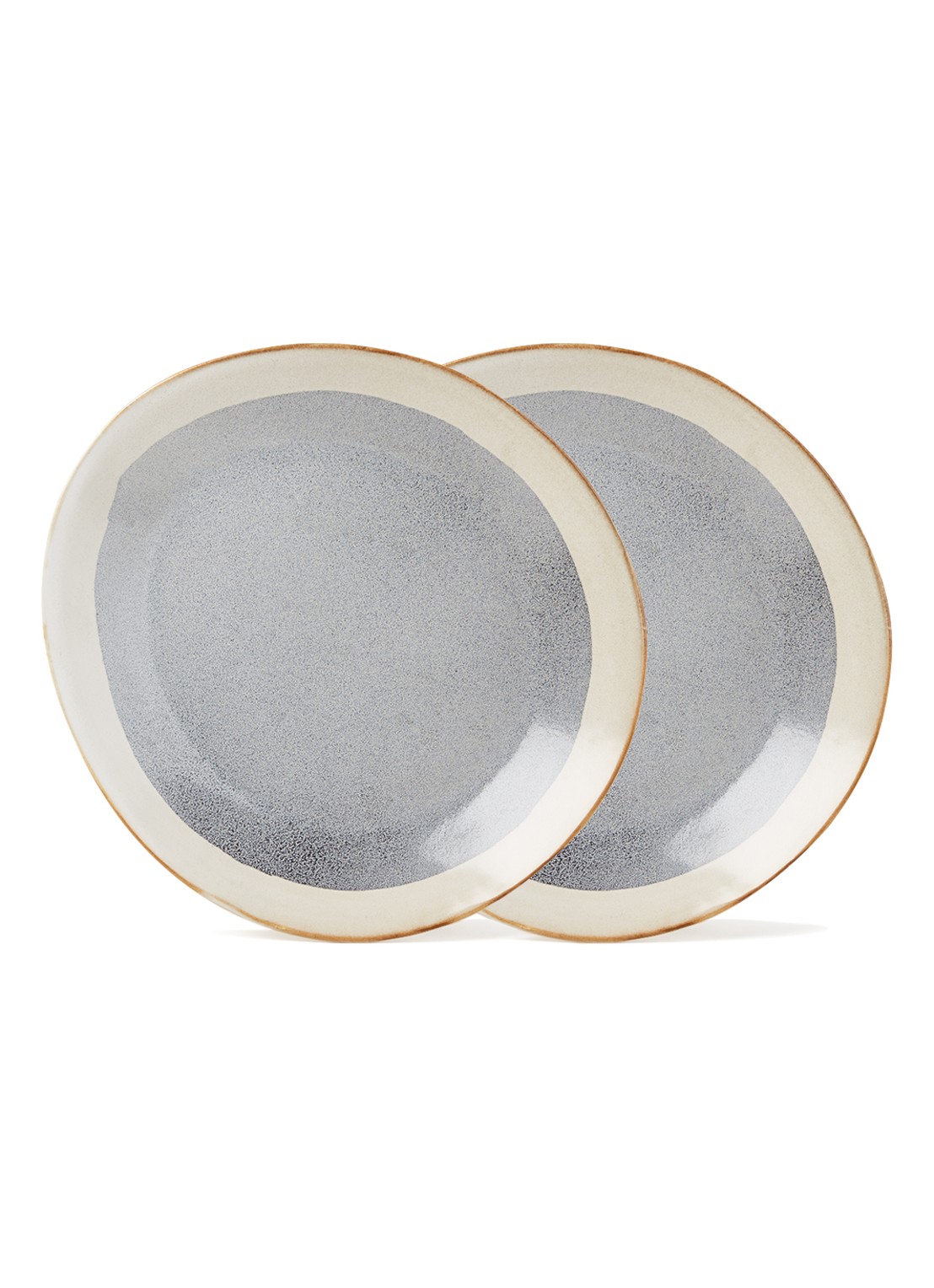 HKliving 70's Mist ontbijtbord 22 cm set van 2 - voorkant 4 blauwgrijs