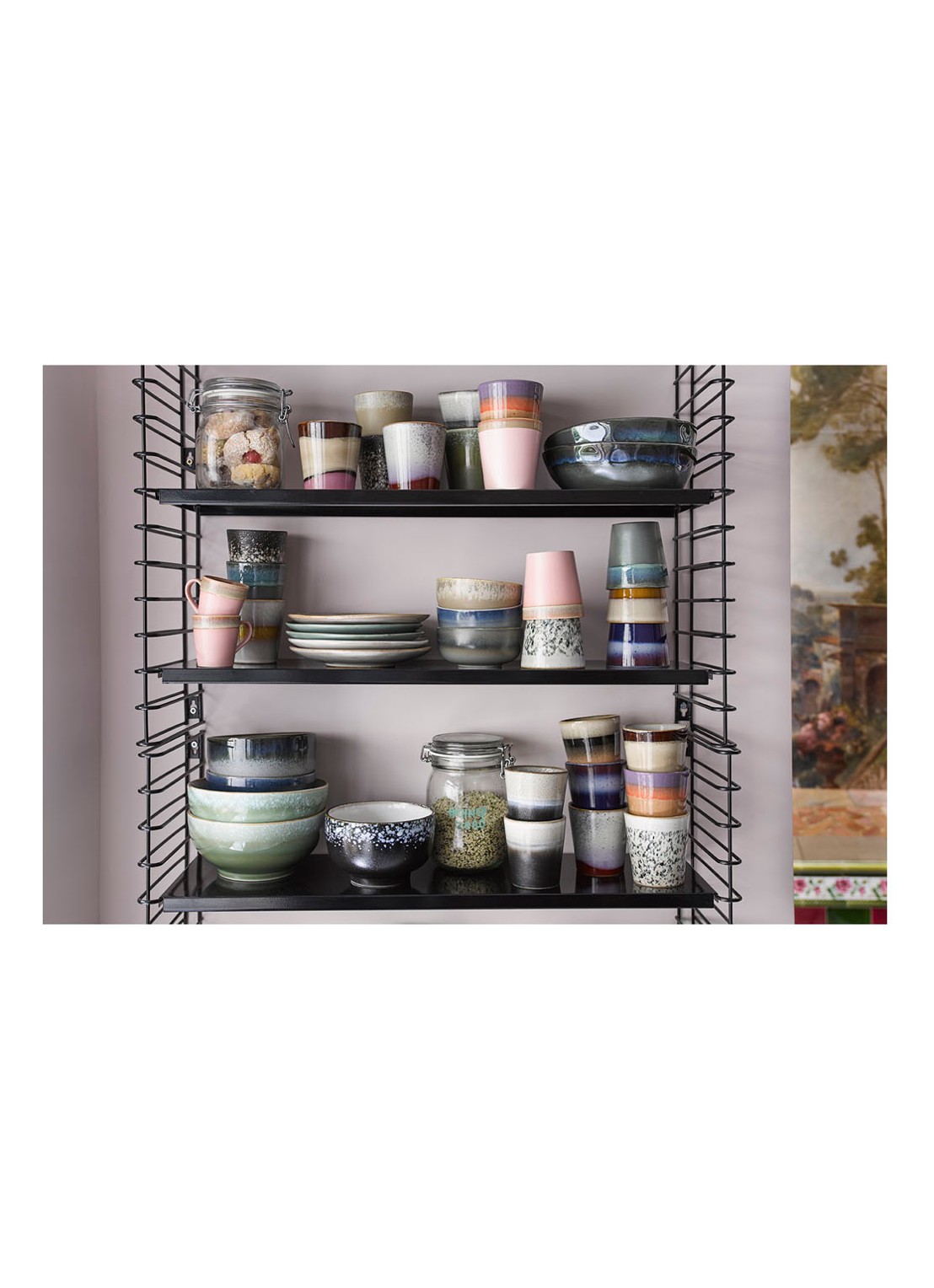 HKliving 70's Moss gebaksbordje 18 cm set van 2 - voorkant 2 groen