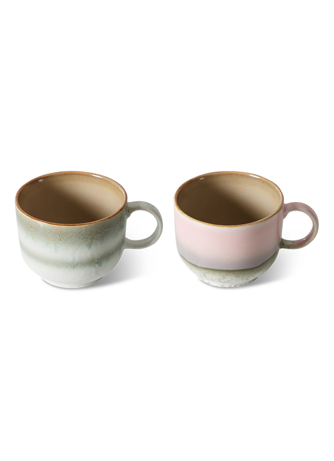 HKliving 70's Nova mok 42,5 cl set van 2 - detail 3 lindegroen