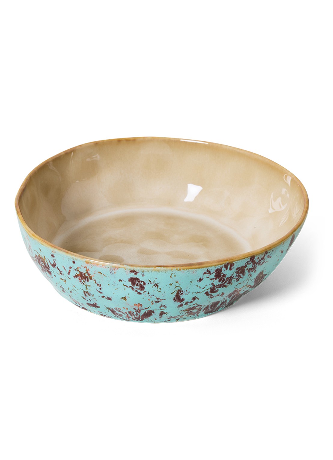 HKliving 70's Patina pastabord 18,7 cm set van 2 - detail 3 blauw