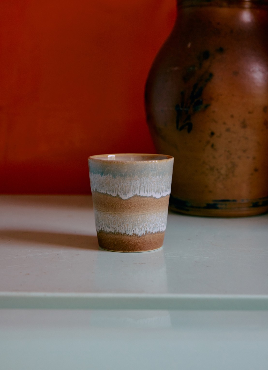 HKliving 70's Pop Art kopje 23 cl set van 4 - detail 6 beige