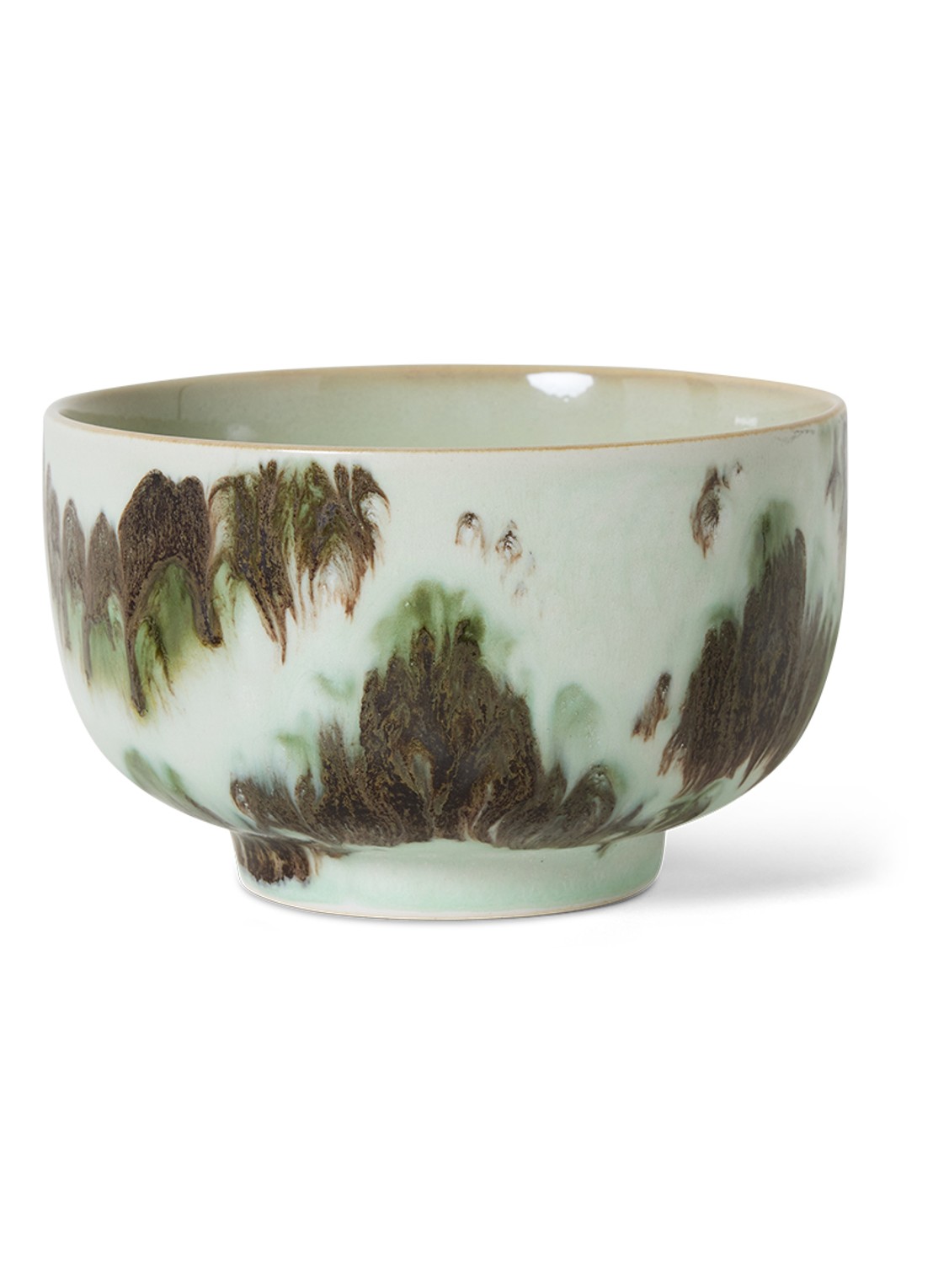 HKliving 70's Tide kom 13,5 cm - voorkant groen