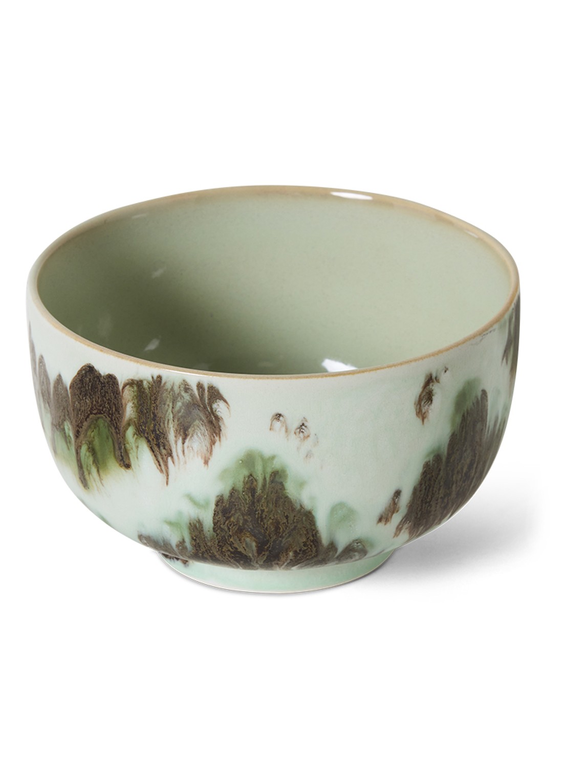 HKliving 70's Tide kom 13,5 cm - voorkant 2 groen