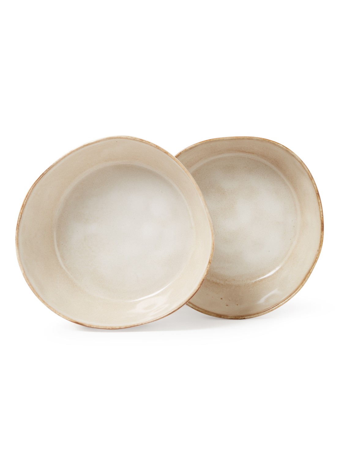 HKliving 70's Tigers pastabord 19,5 cm set van 2 - voorkant 2 beige