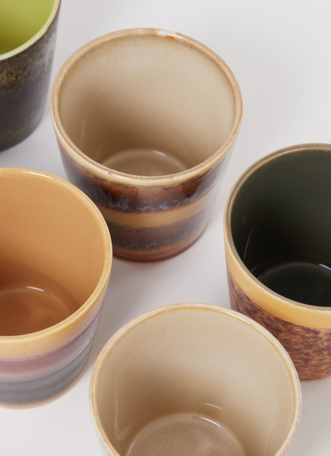 HKliving 70's Valley koffiekopje 23 cl set van 6 - voorkant 2 multicolor