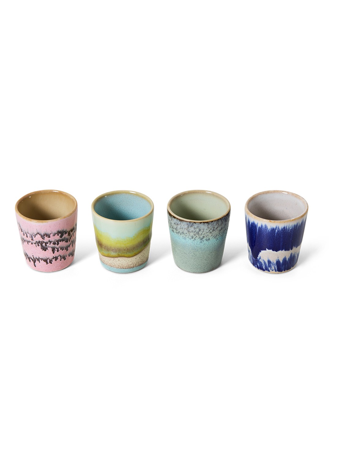 HKliving 70's Vibrance eierdop 5 cm set van 4 - detail groen