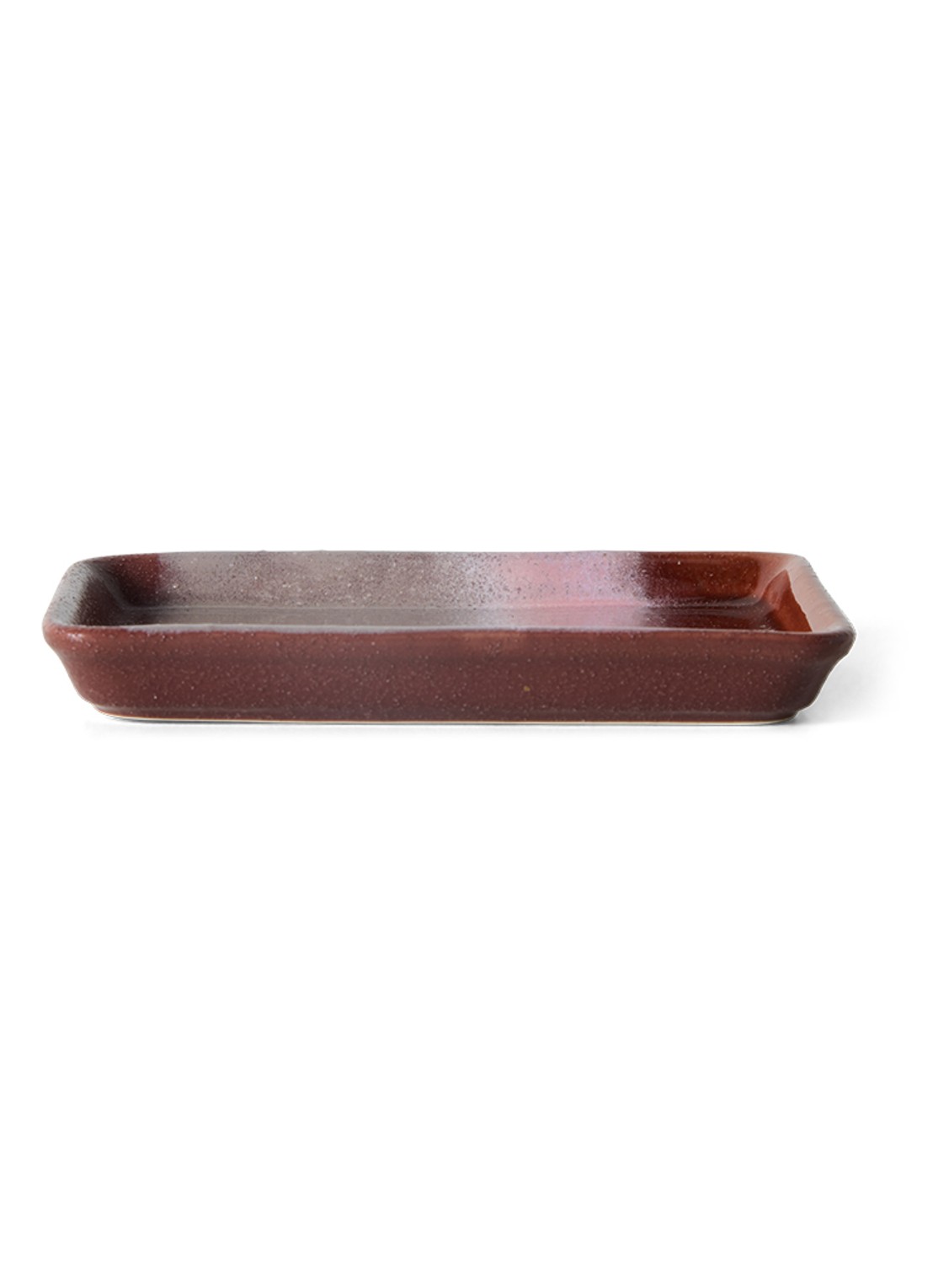 HKliving 70s Ceramics Bloom XS serveerschaal 7,7 x 13,6 cm - achterkant donkerrood