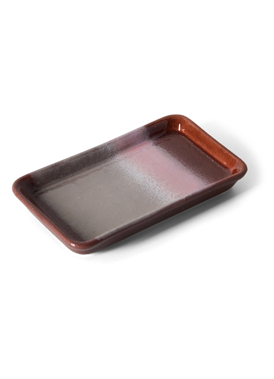 HKliving 70s Ceramics Bloom XS serveerschaal 7,7 x 13,6 cm - voorkant 3 donkerrood