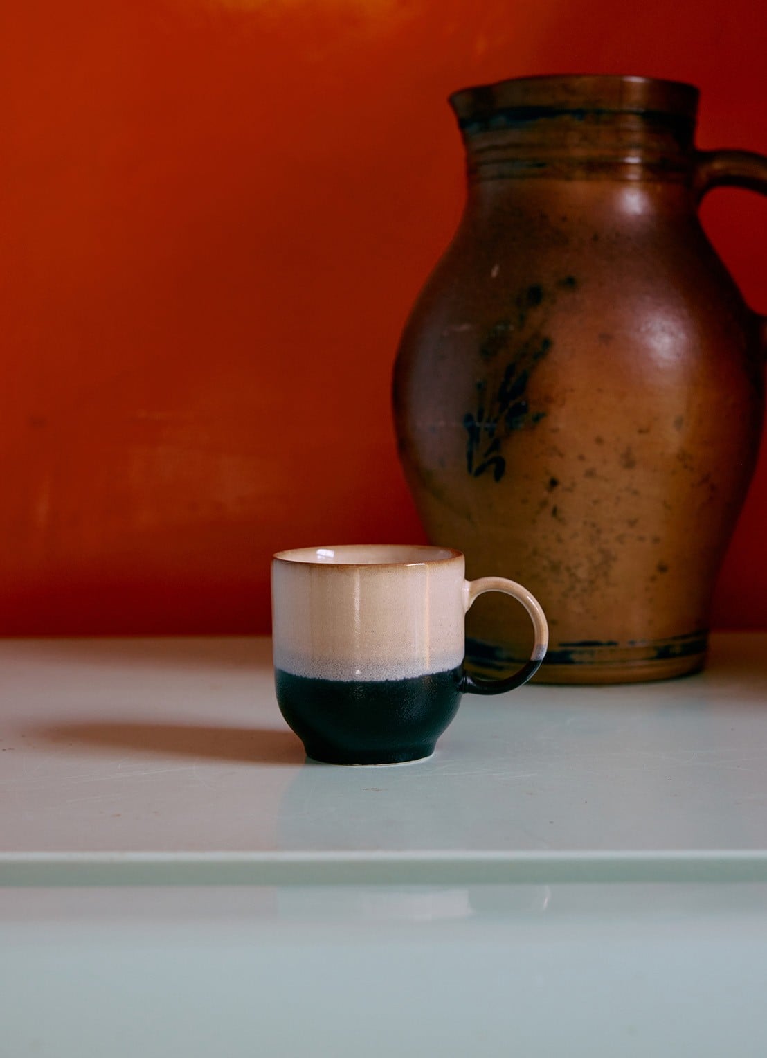 HKliving 70s ceramics: café mugs, abstract (set of 4) - detail 2 multicolor