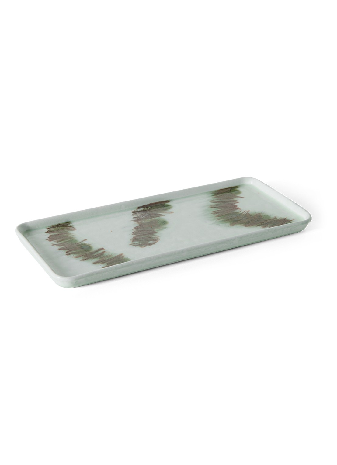 HKliving 70s Ceramics cakeschaal 31,5 x 13,5 cm - voorkant 5 mint