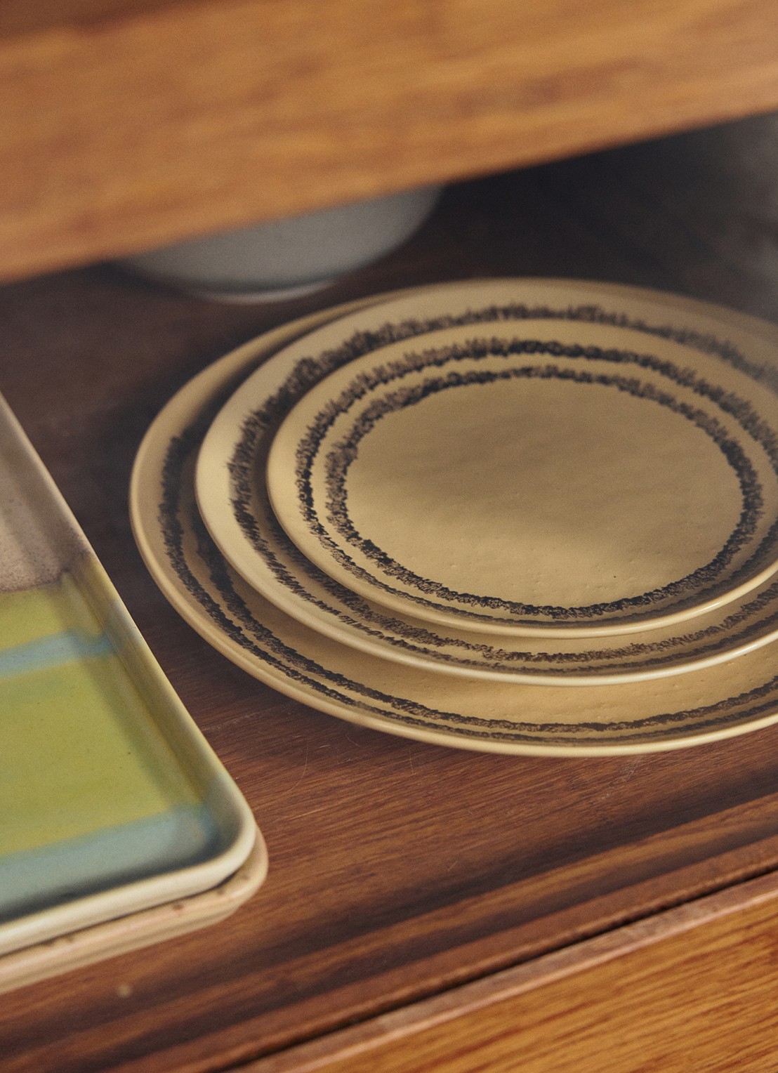 HKliving 70s Ceramics dinerbord 27,5 cm set van 2 - detail 4 geel