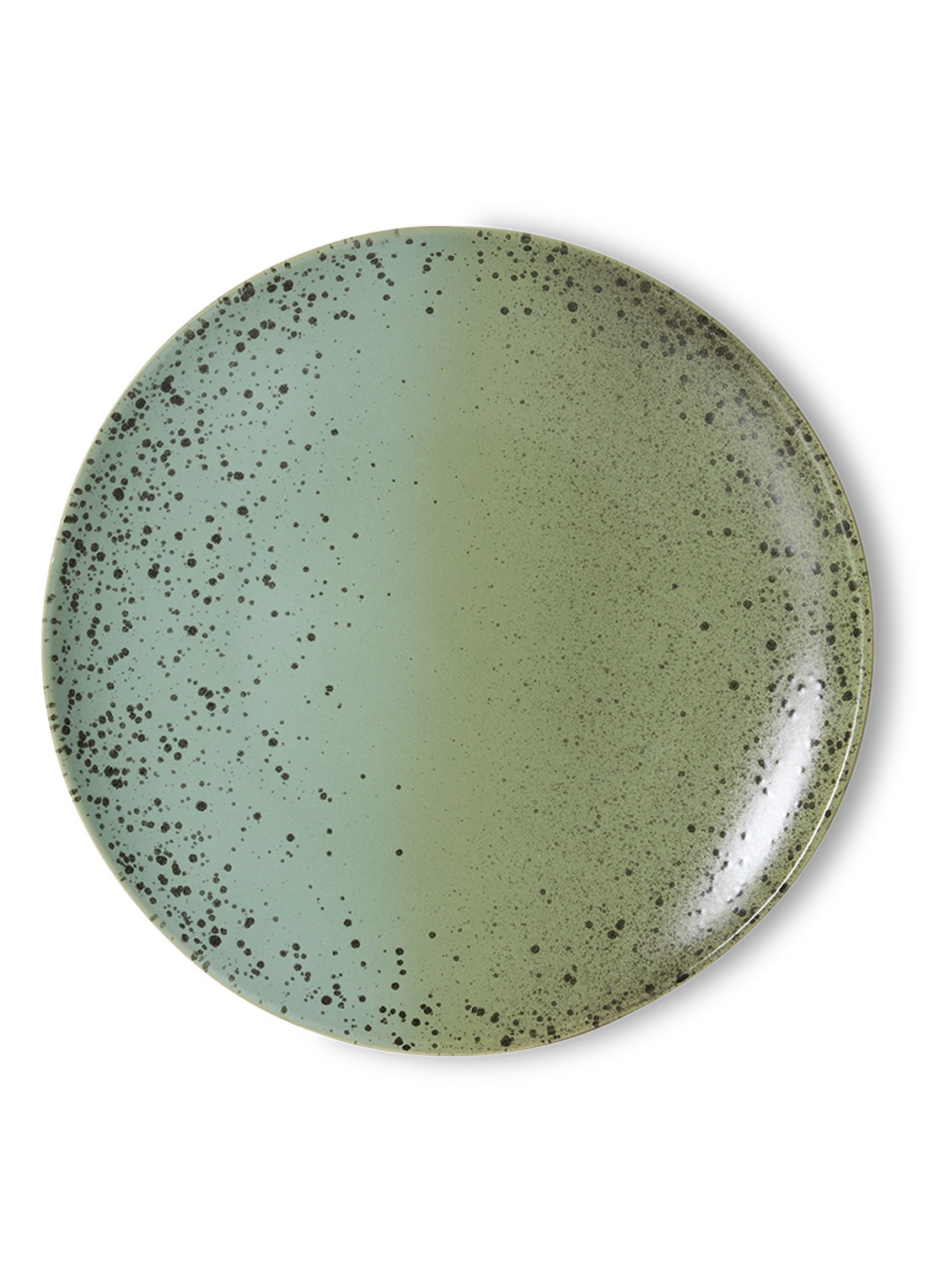 HKliving 70s Ceramics dinerbord 27,5 cm set van 2 - voorkant 2 groen