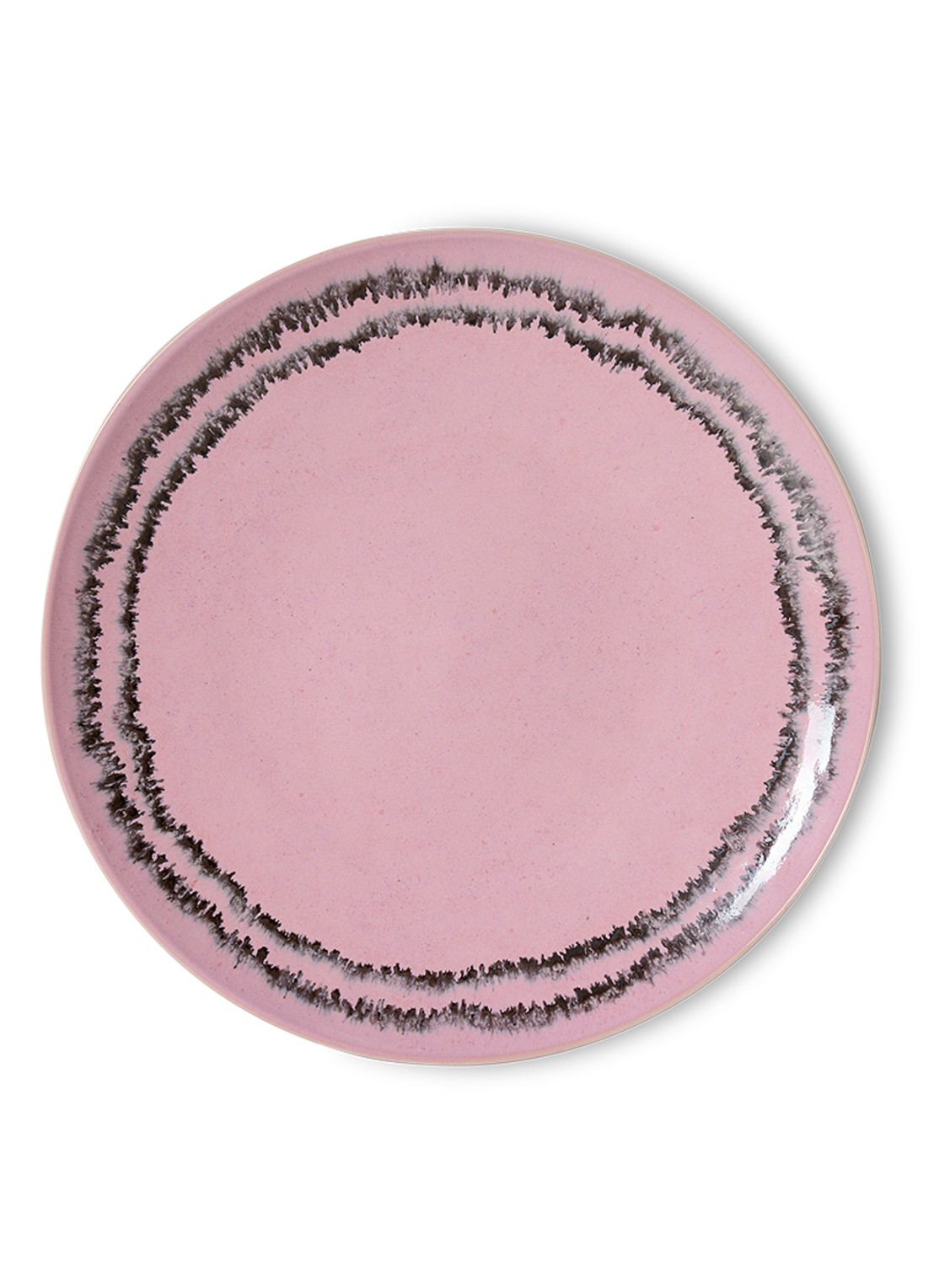 HKliving 70s Ceramics dinerbord 27,5 cm set van 2 - voorkant 4 roze