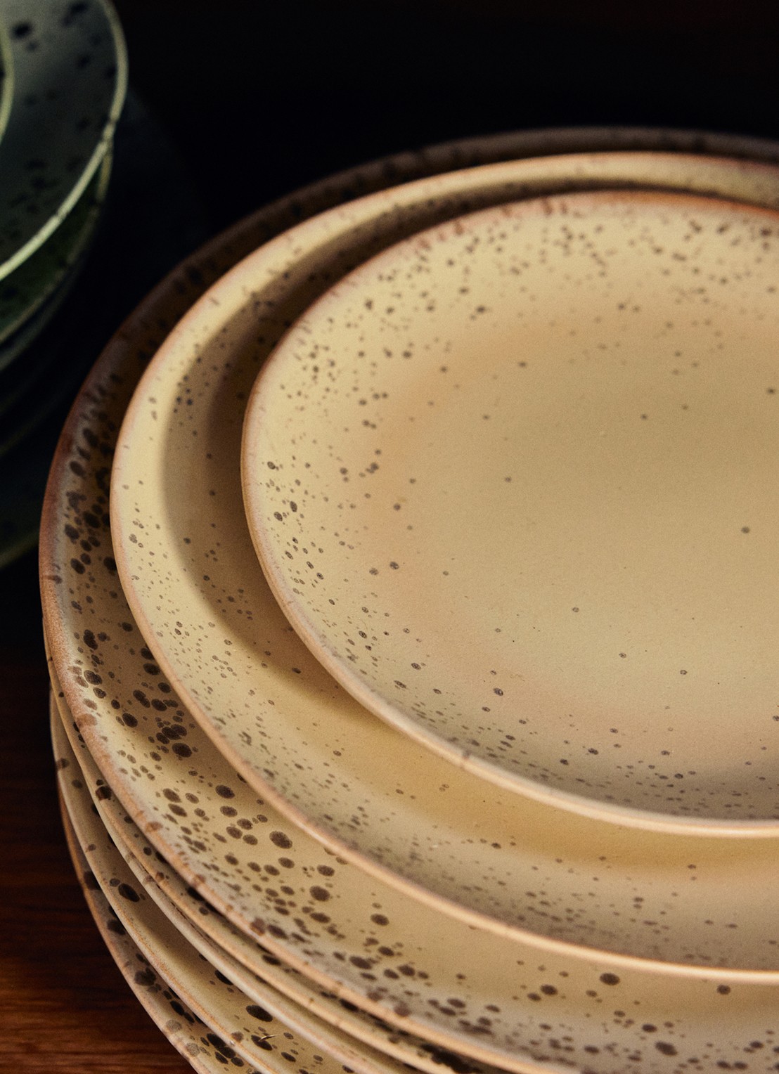 HKliving 70s Ceramics gebaksbordje 17,5 cm set van 2 - detail 3 zand