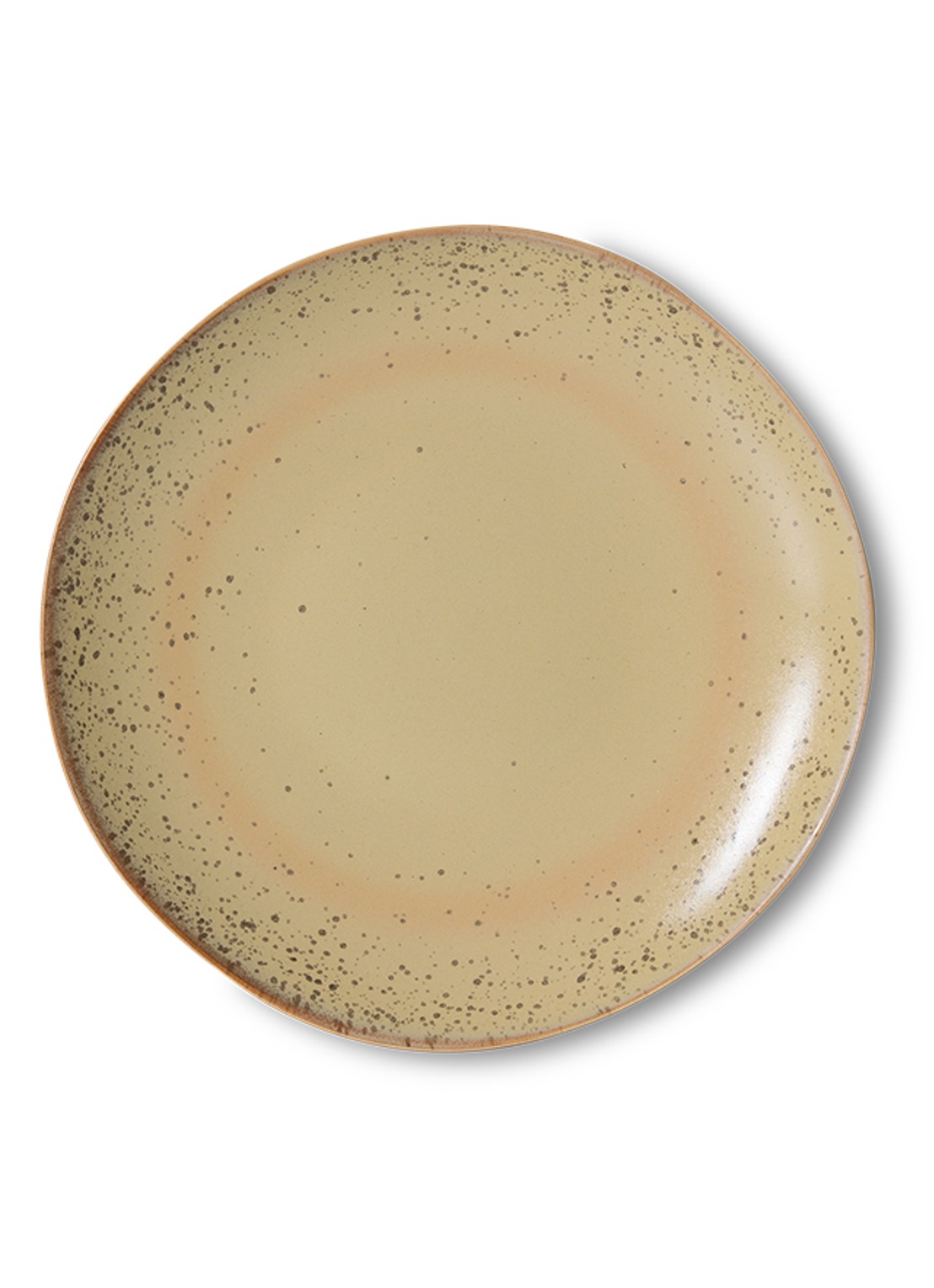 HKliving 70s Ceramics gebaksbordje 17,5 cm set van 2 - voorkant 2 zand