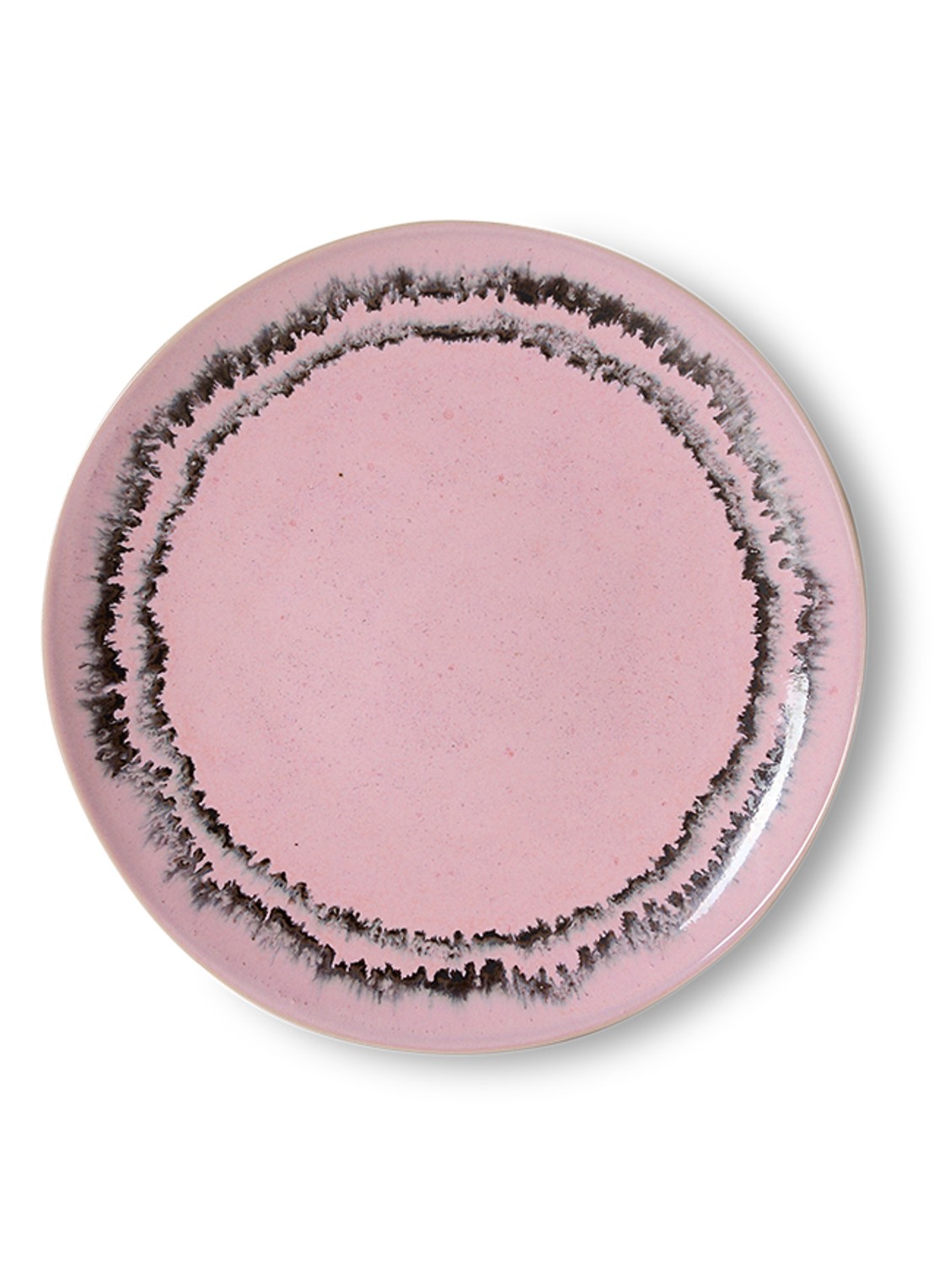 HKliving 70s Ceramics gebaksbordje 17,5 cm set van 2 - voorkant 3 roze