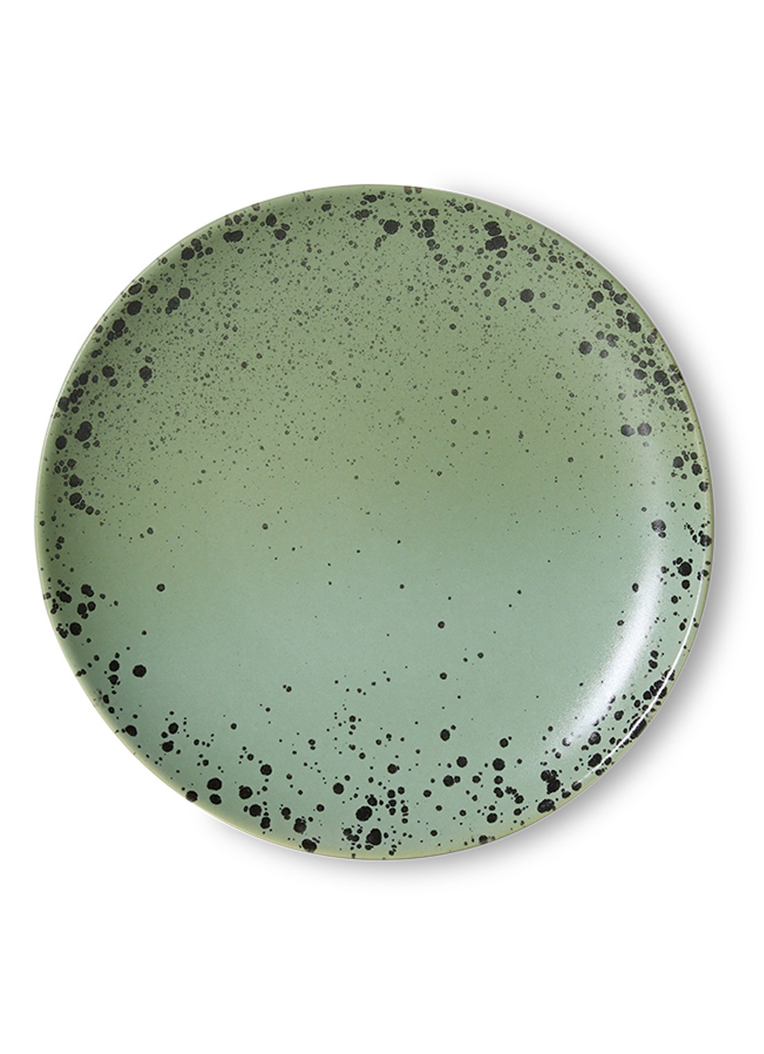 HKliving 70s Ceramics gebaksbordje 17,5 cm set van 2 - voorkant 3 groen