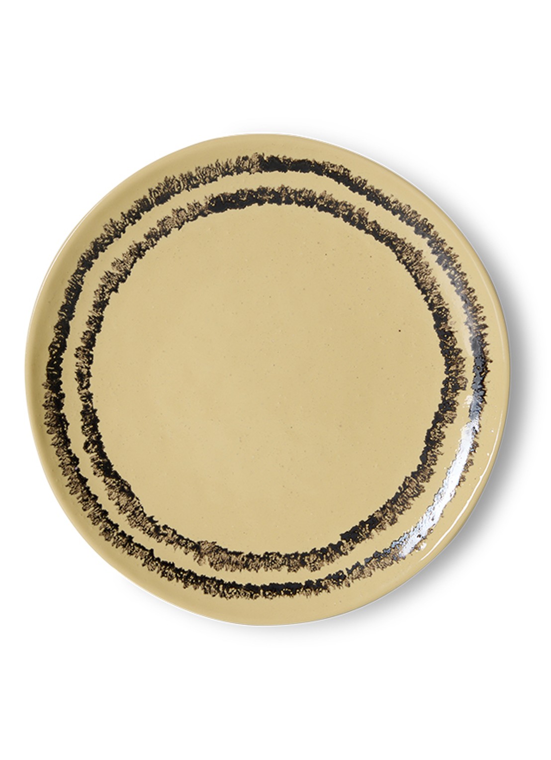 HKliving 70s Ceramics gebaksbordje 17,5 cm set van 2 - voorkant 3 geel