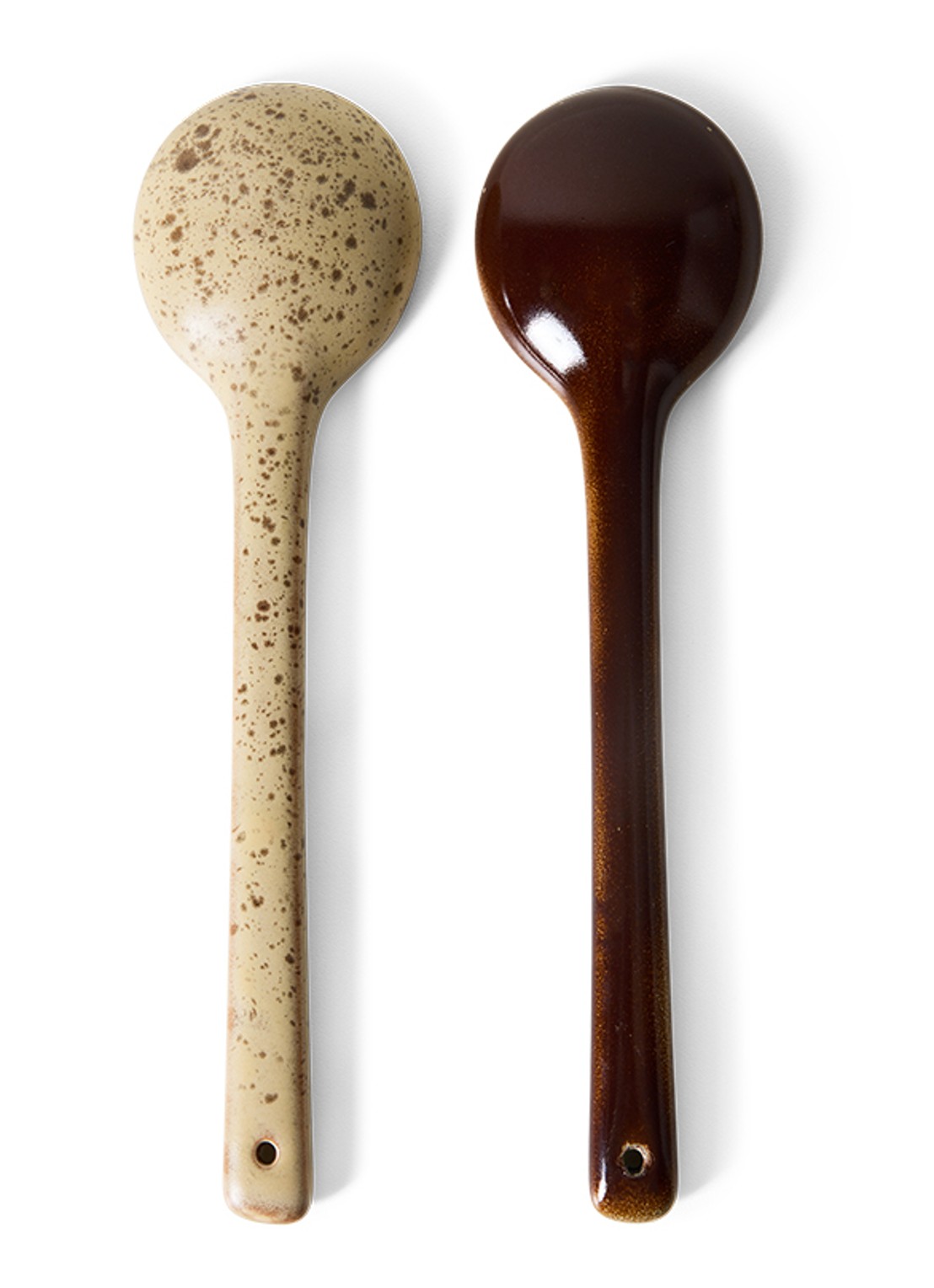 HKliving 70s Ceramics Hills opschepbestek set van 2 - voorkant 3 multicolor