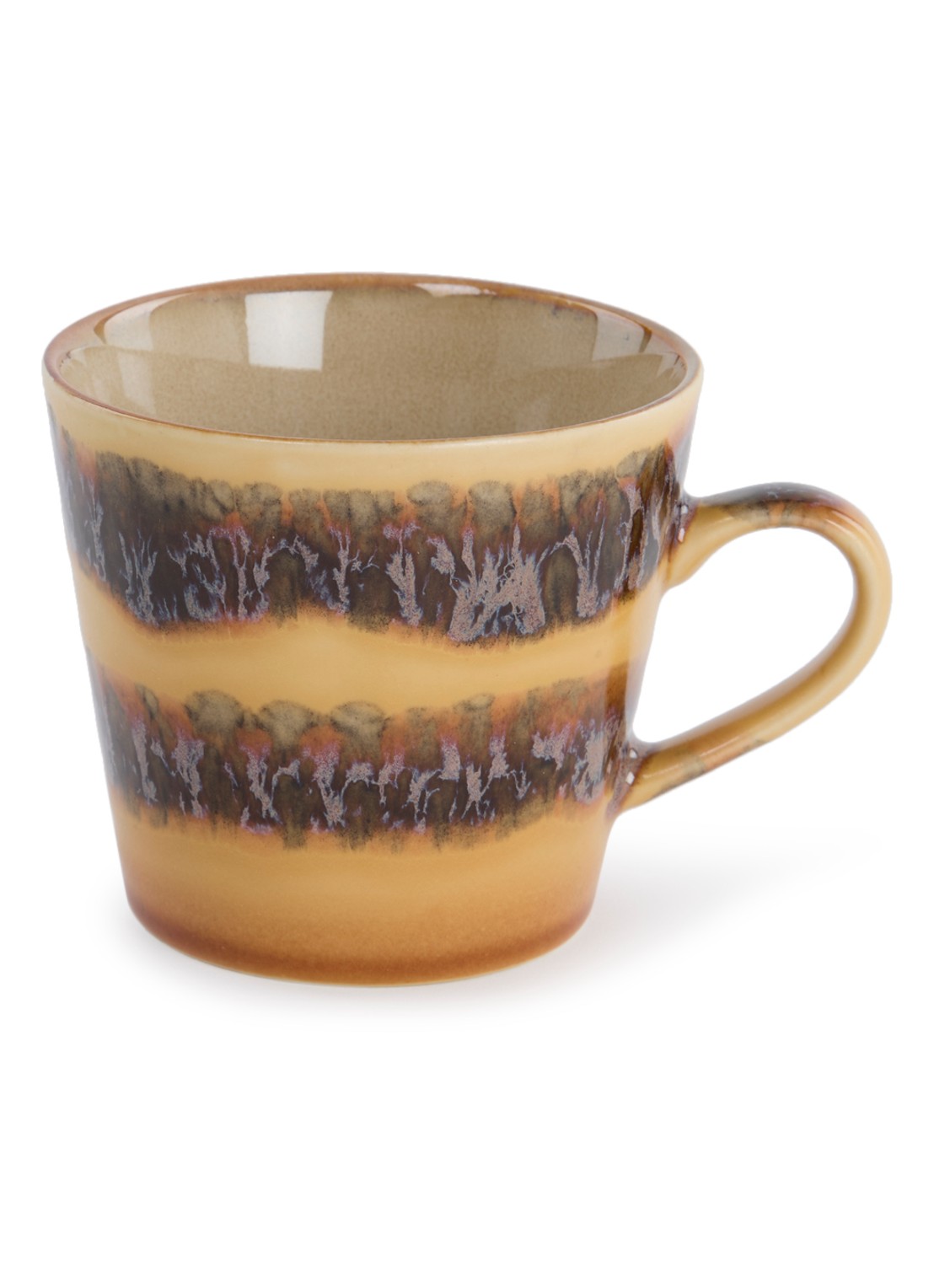 HKliving 70s Ceramics kopje 33 cl - voorkant mosterd