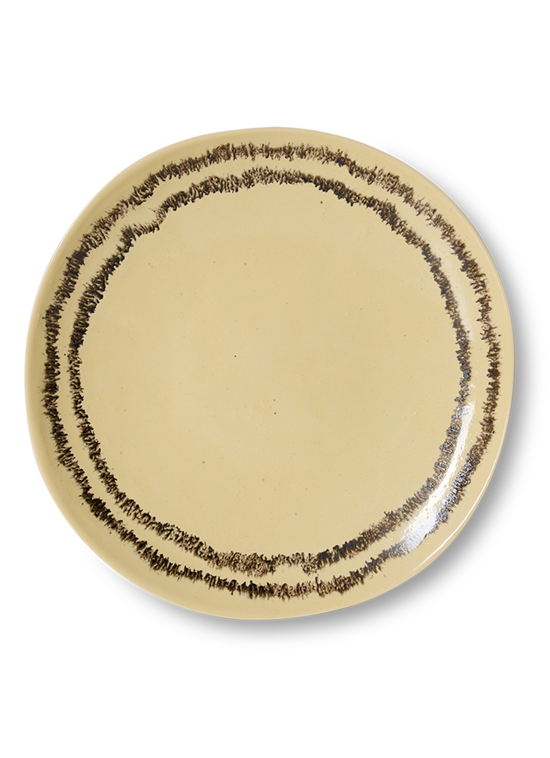 HKliving 70s Ceramics ontbijtbord 22 cm set van 2 - voorkant 4 geel