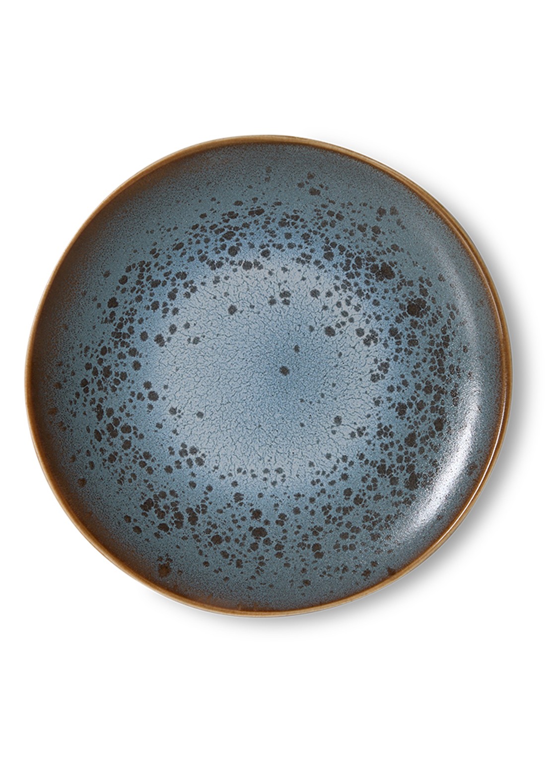 HKliving 70s Ceramics ontbijtbord 22 cm set van 2 - voorkant 4 blauw