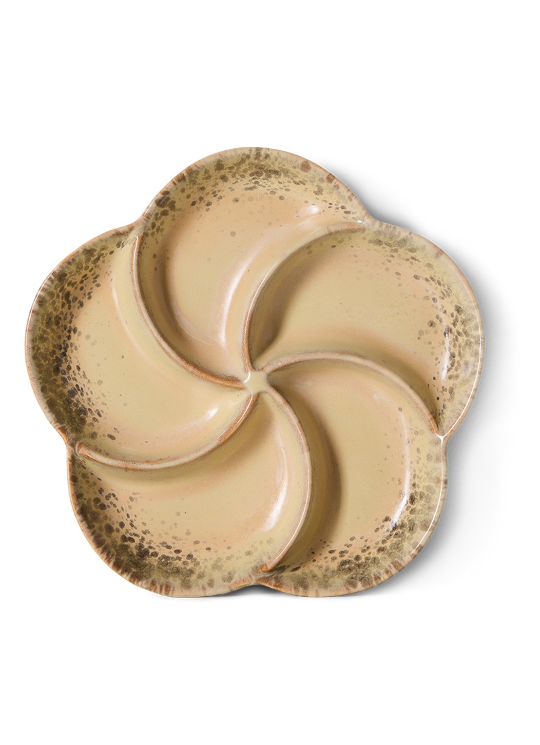 HKliving 70s Ceramics serveerschaal 20 cm - voorkant zand