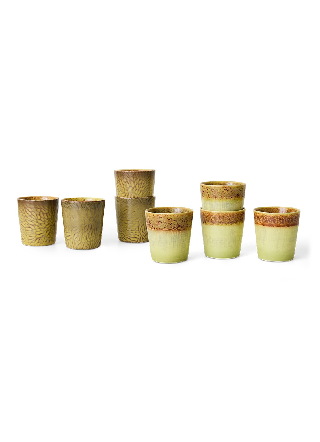 HKliving 70s Ceramics Van Gogh mok set van 2 - achterkant 6 geel
