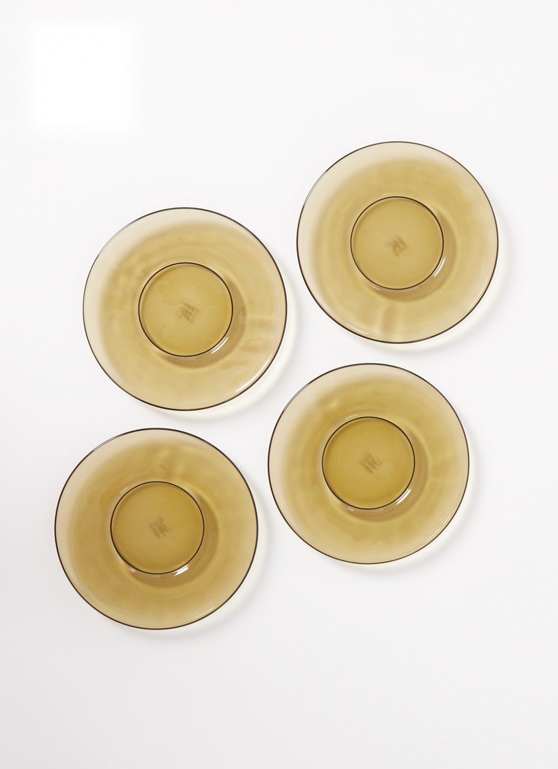 HKliving 70s Glassware schotel 13 cm set van 4 - voorkant 2 bruin