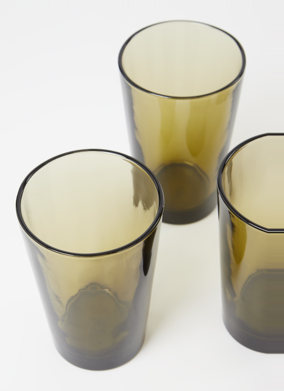 HKliving 70s Glassware theeglas 43 cl set van 4 - voorkant 2 bruin