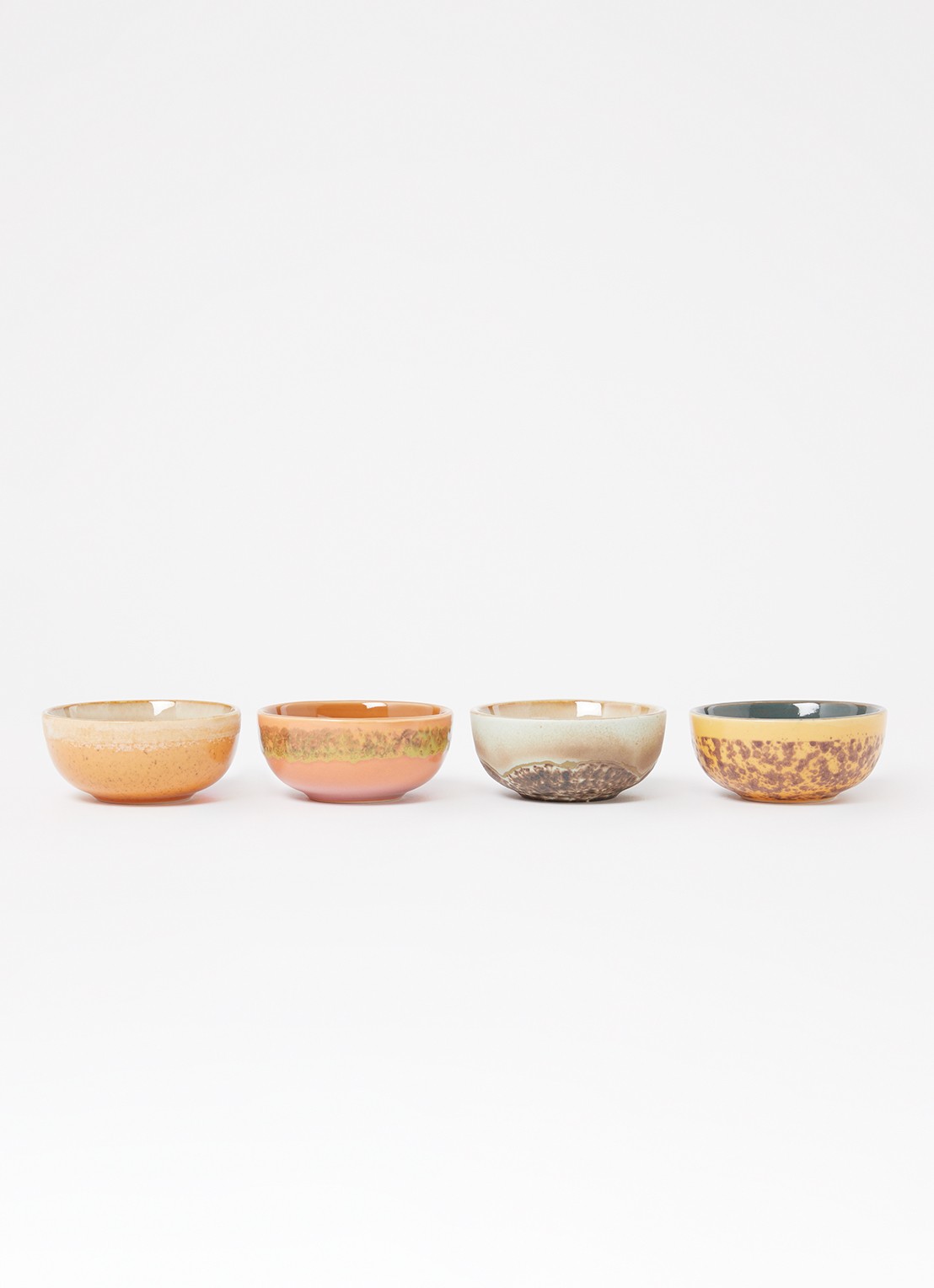 HKliving 70s kom XS 8 cm set van 4 - voorkant 3 multicolor