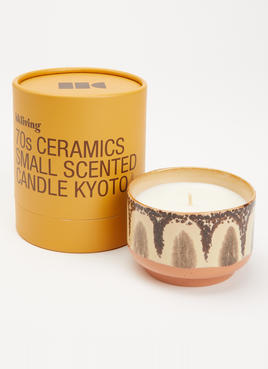 HKliving 70s Kyoto geurkaars 200 ml - detail bruin