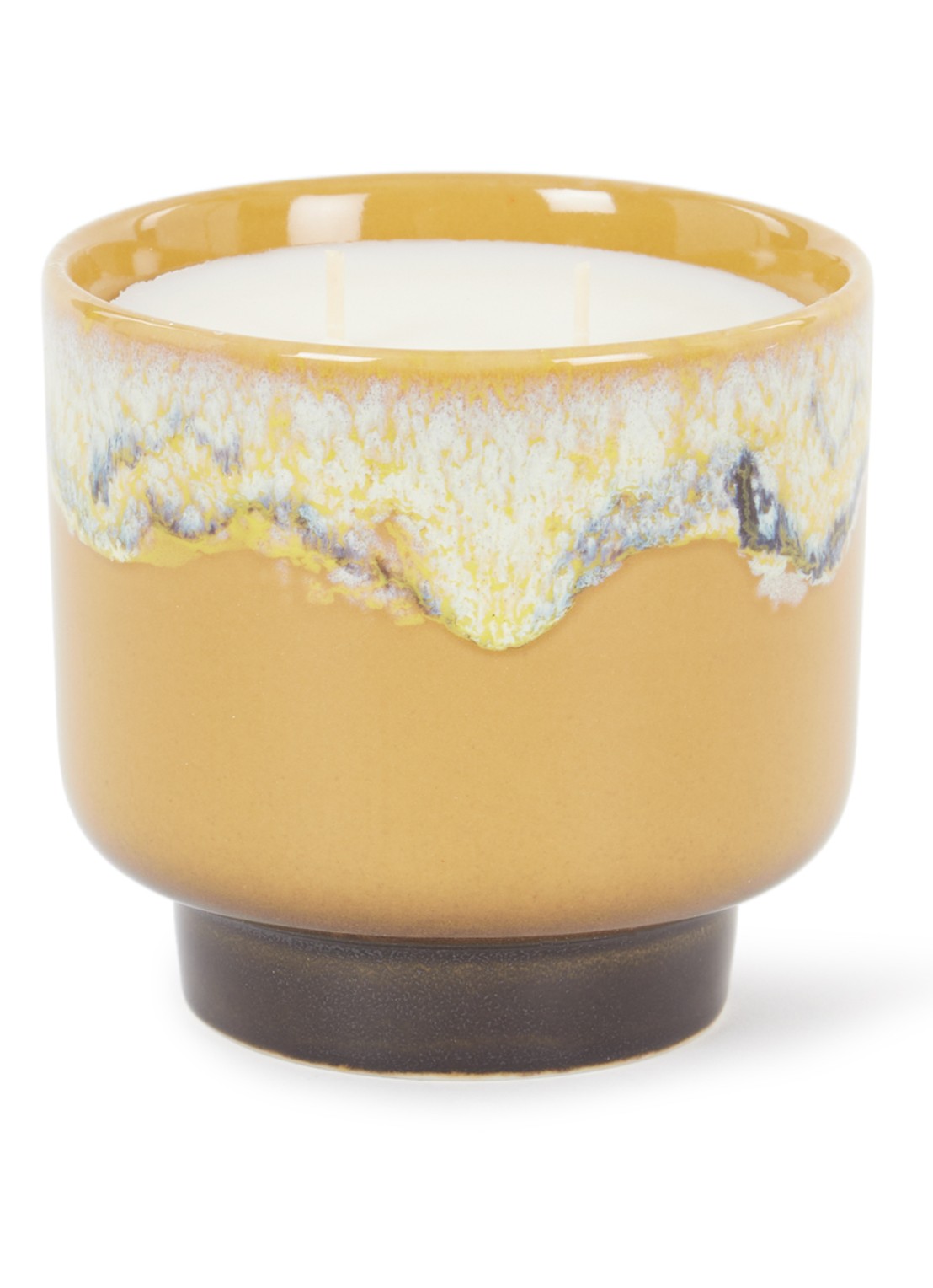 HKliving 70s Valencia geurkaars 420 ml - voorkant okergeel