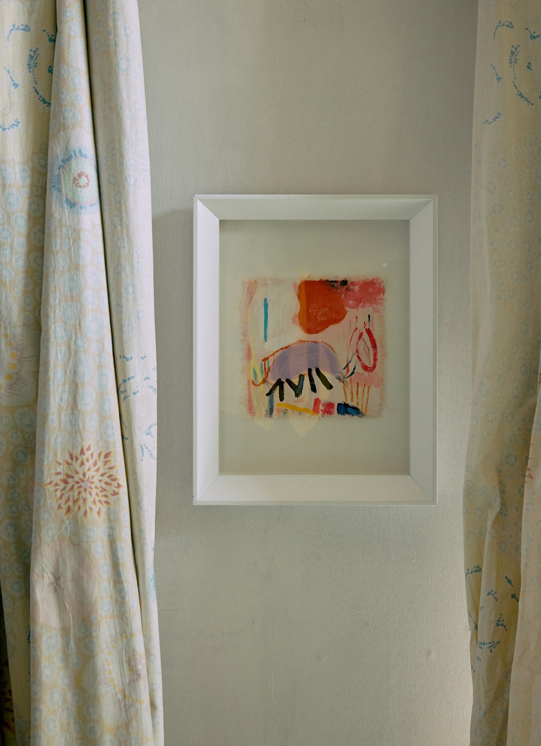 HKliving Abstract Framed, Scribbles wanddecoratie 37,5 x 29,5 cm - achterkant 2 wit