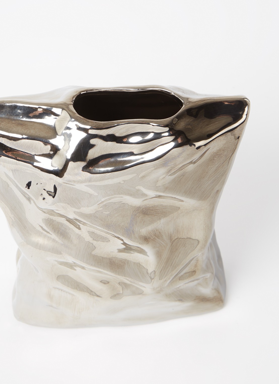 HKliving Bag Of Chips vaas 26 cm - voorkant 2 metallic