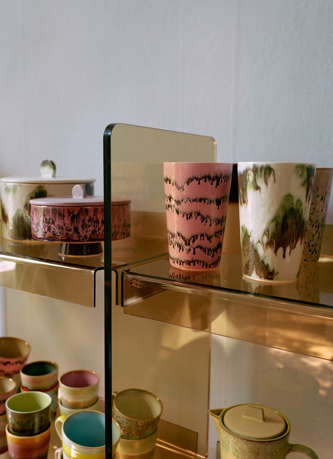 HKliving Baroque mok set van 2 - detail 2 roze