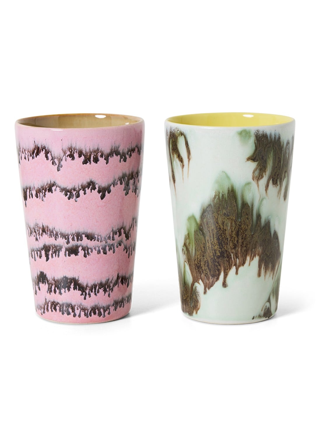 HKliving Baroque mok set van 2 - voorkant 4 roze