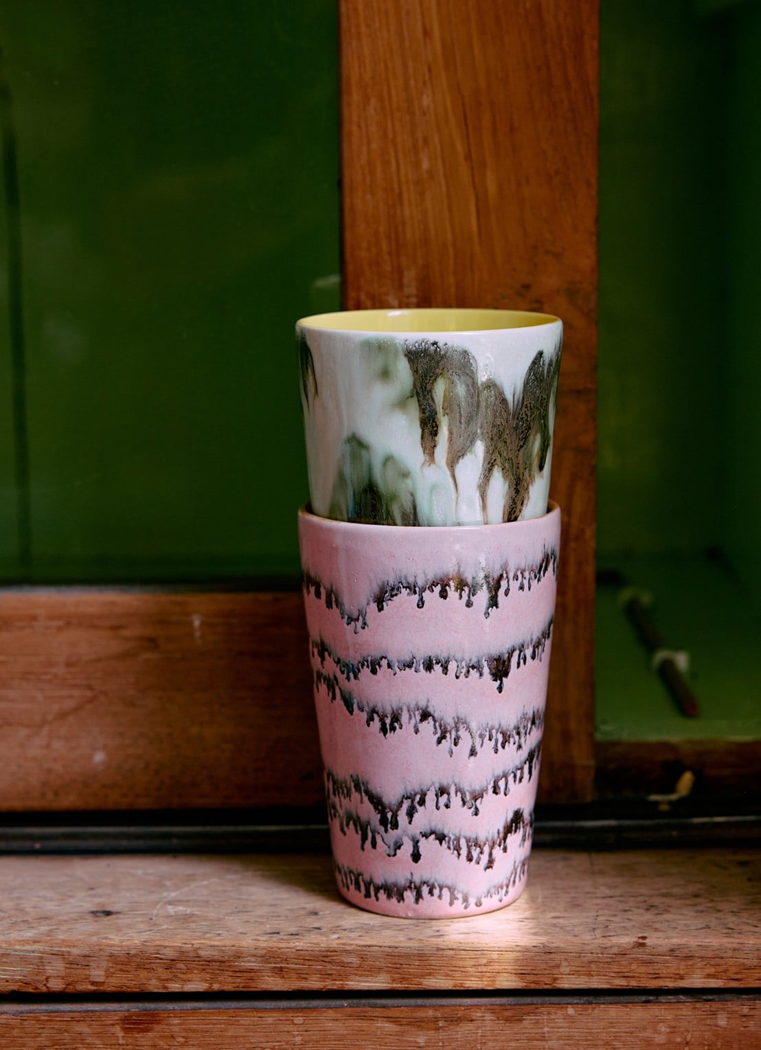 HKliving Baroque mok set van 2 - voorkant 5 roze