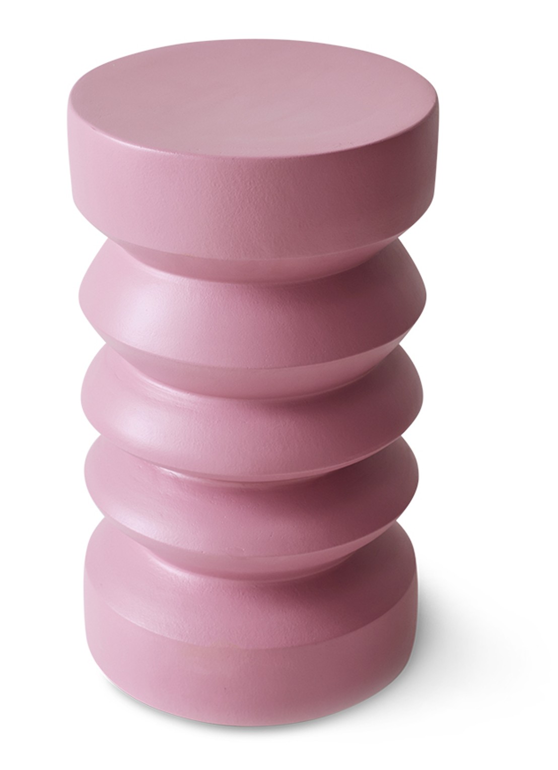 HKliving Bijzettafel 41 x Ø23 cm - voorkant 3 roze