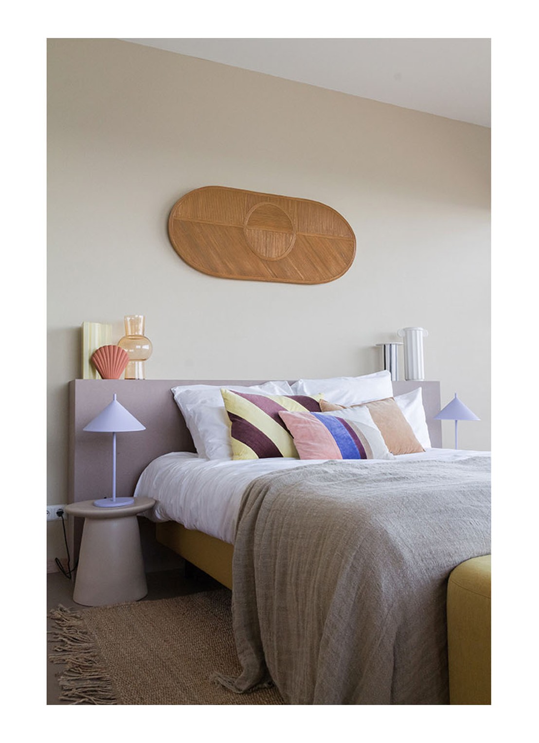HKliving Bijzettafel 43 cm - voorkant 3 creme