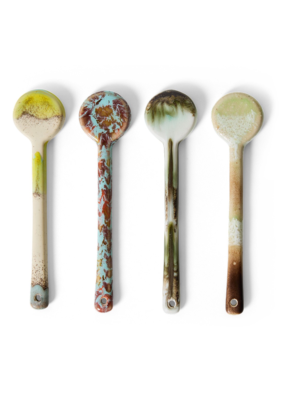 HKliving Blend M lepel set van 4 - detail groen