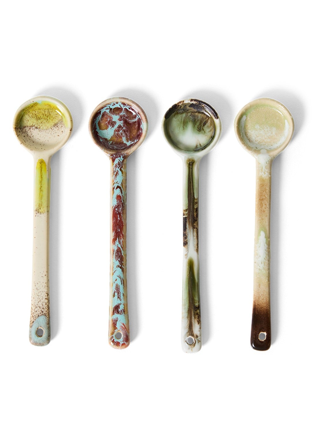 HKliving Blend M lepel set van 4 - voorkant 2 groen