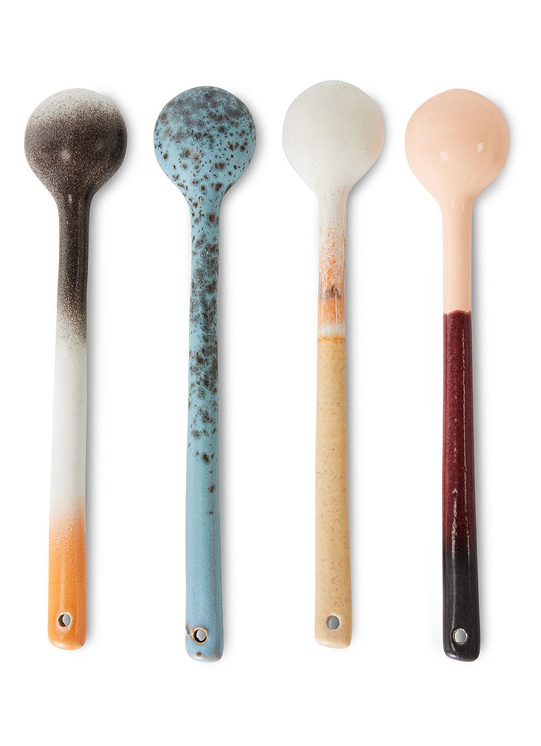 HKliving Breeze koffielepel set van 4 - voorkant 2 multicolor