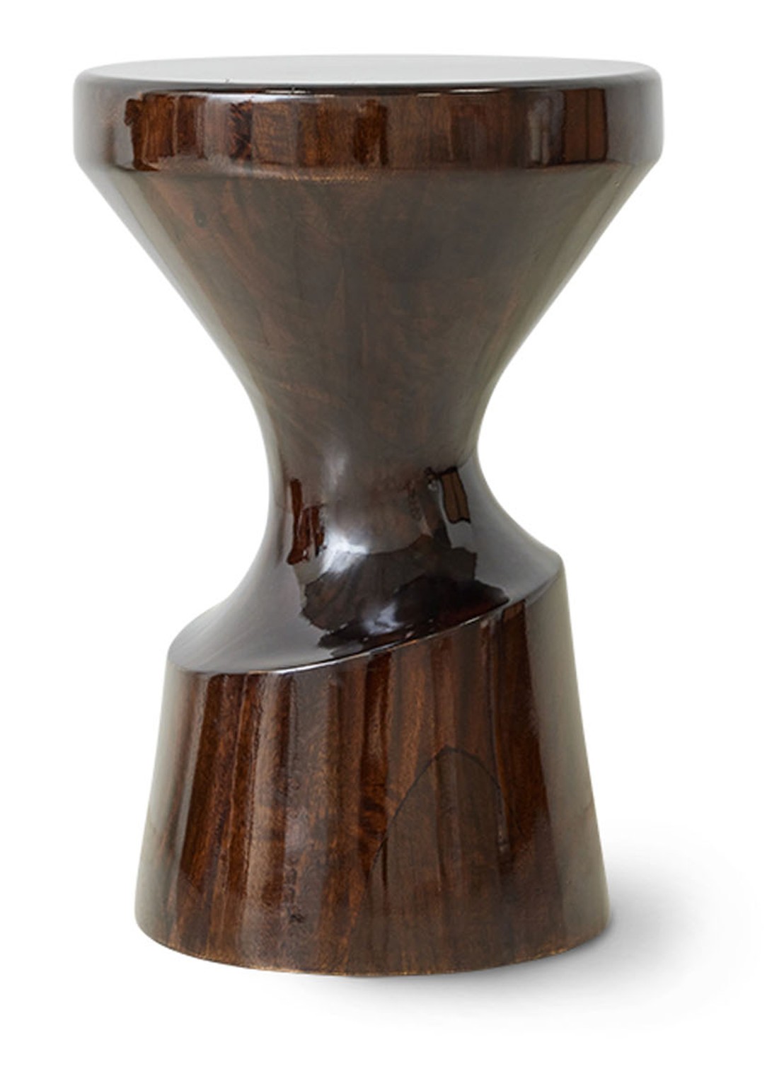 HKliving Burgundy kruk 33 cm - voorkant 2 donkerbruin