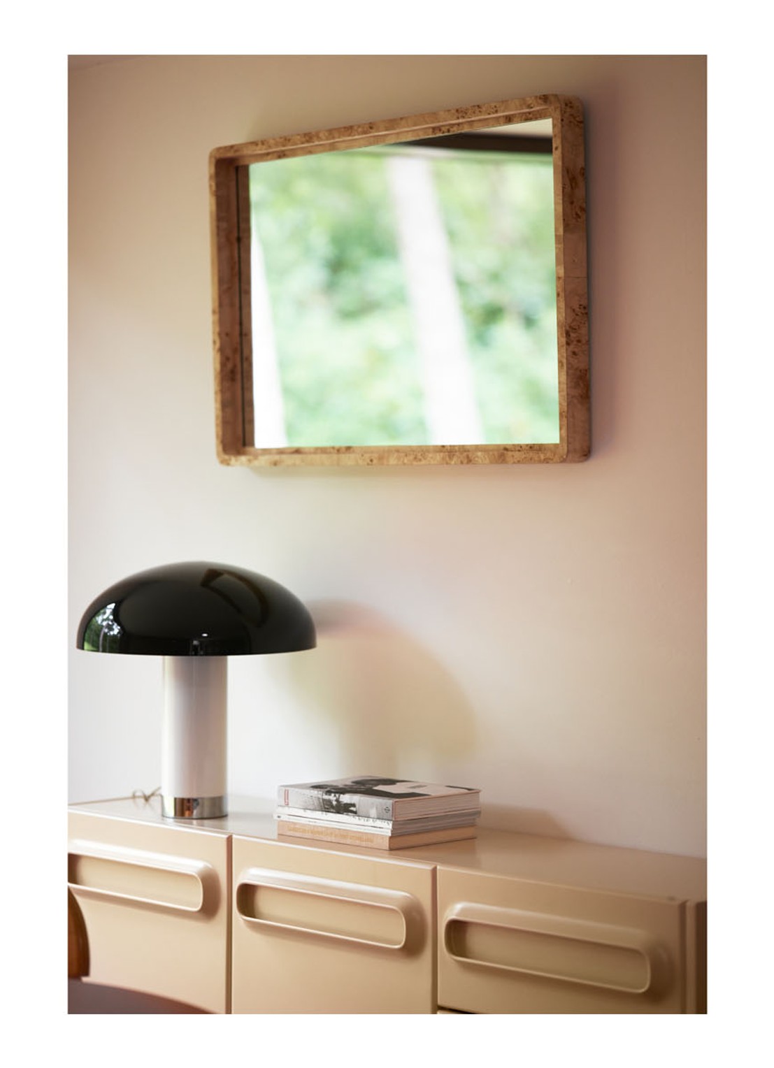 HKliving Burl wandspiegel 96 x 66 cm - voorkant 2 beige