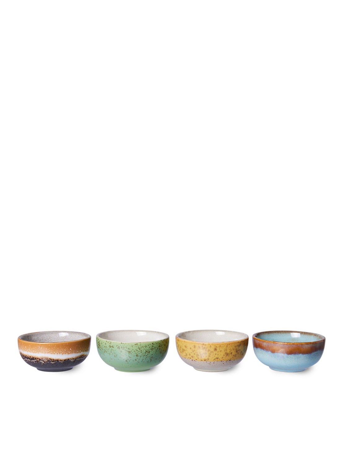 HKliving Castor dipschaal 8 cm set van 4 - voorkant 2 multicolor